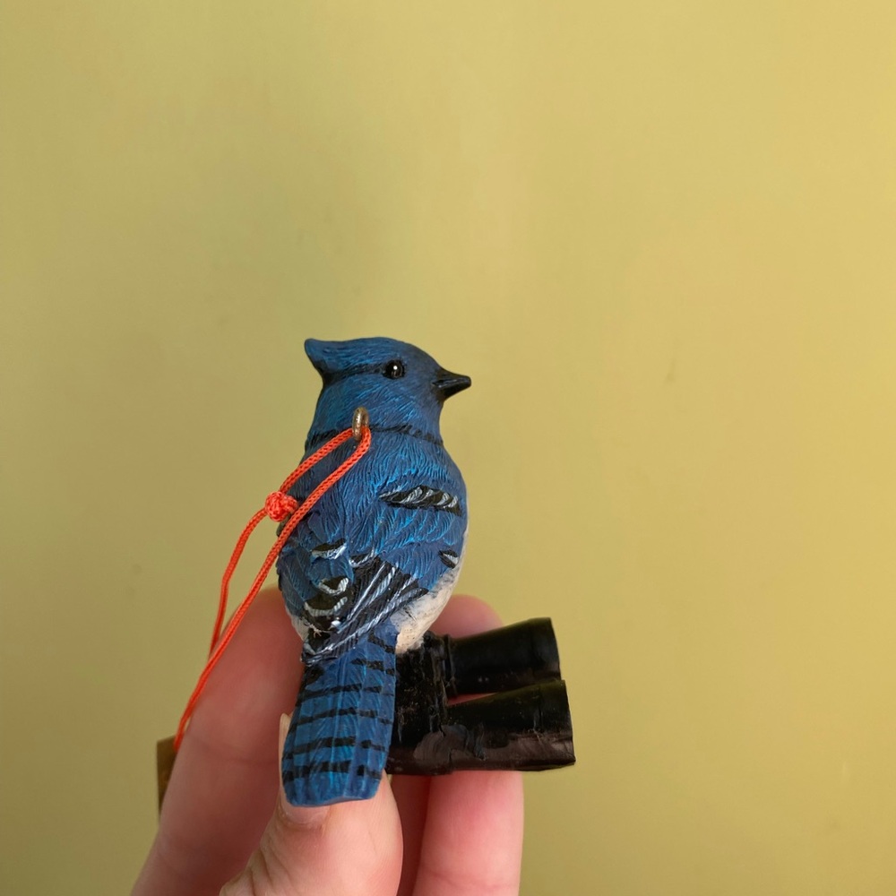 Blue and White Bird Ornament